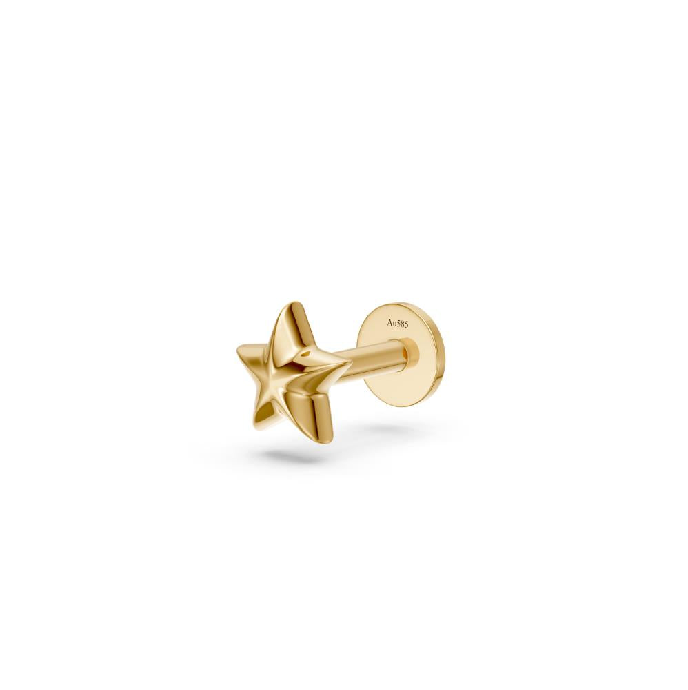 Star Piercing in Yellow Gold