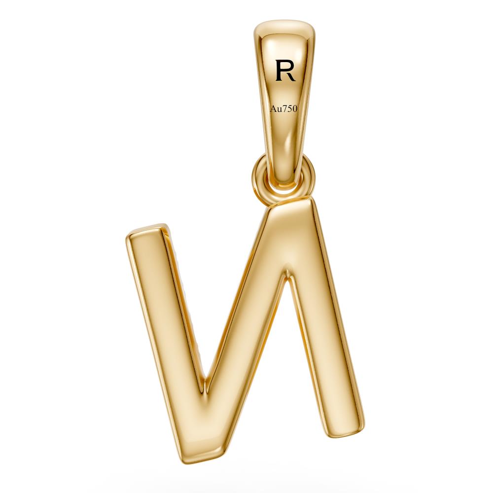 Mini Diamond Letter N Pendant in Yellow Gold
