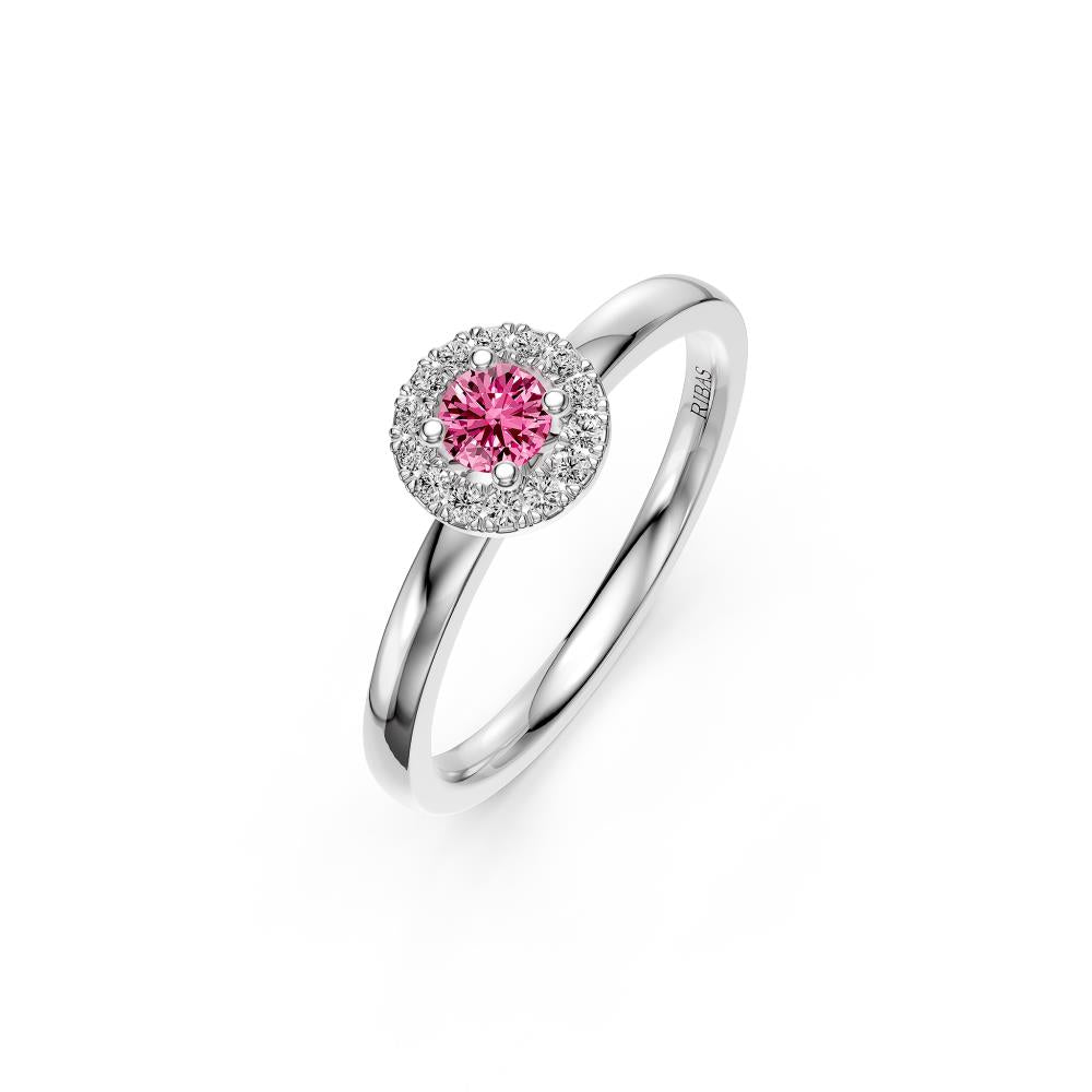 Pink Sapphires Diamond Band Ring