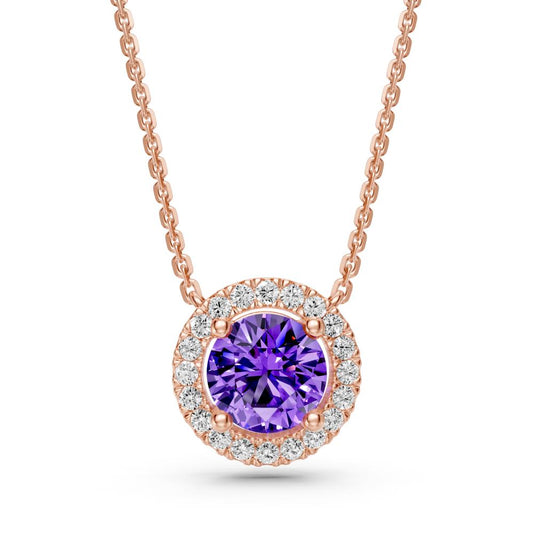 Rožinio aukso pakabukas su grandinėle ir tanzanitu R36871224