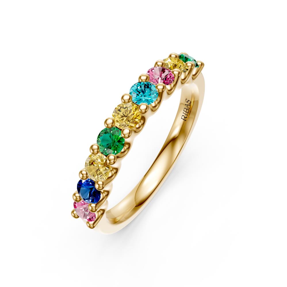 Sapphire Band Ring in Yellow Gold