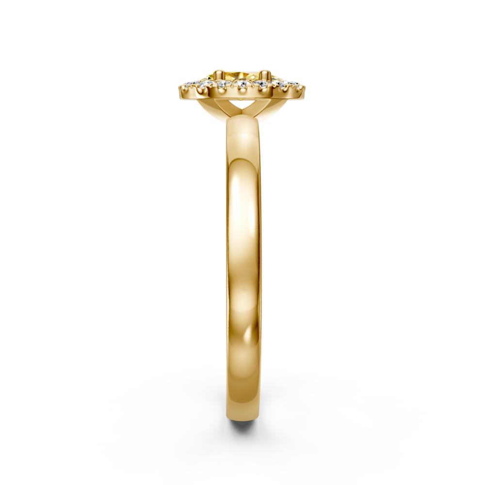 Diamond Ring with Yellow Sapphire in Yellow Gold
