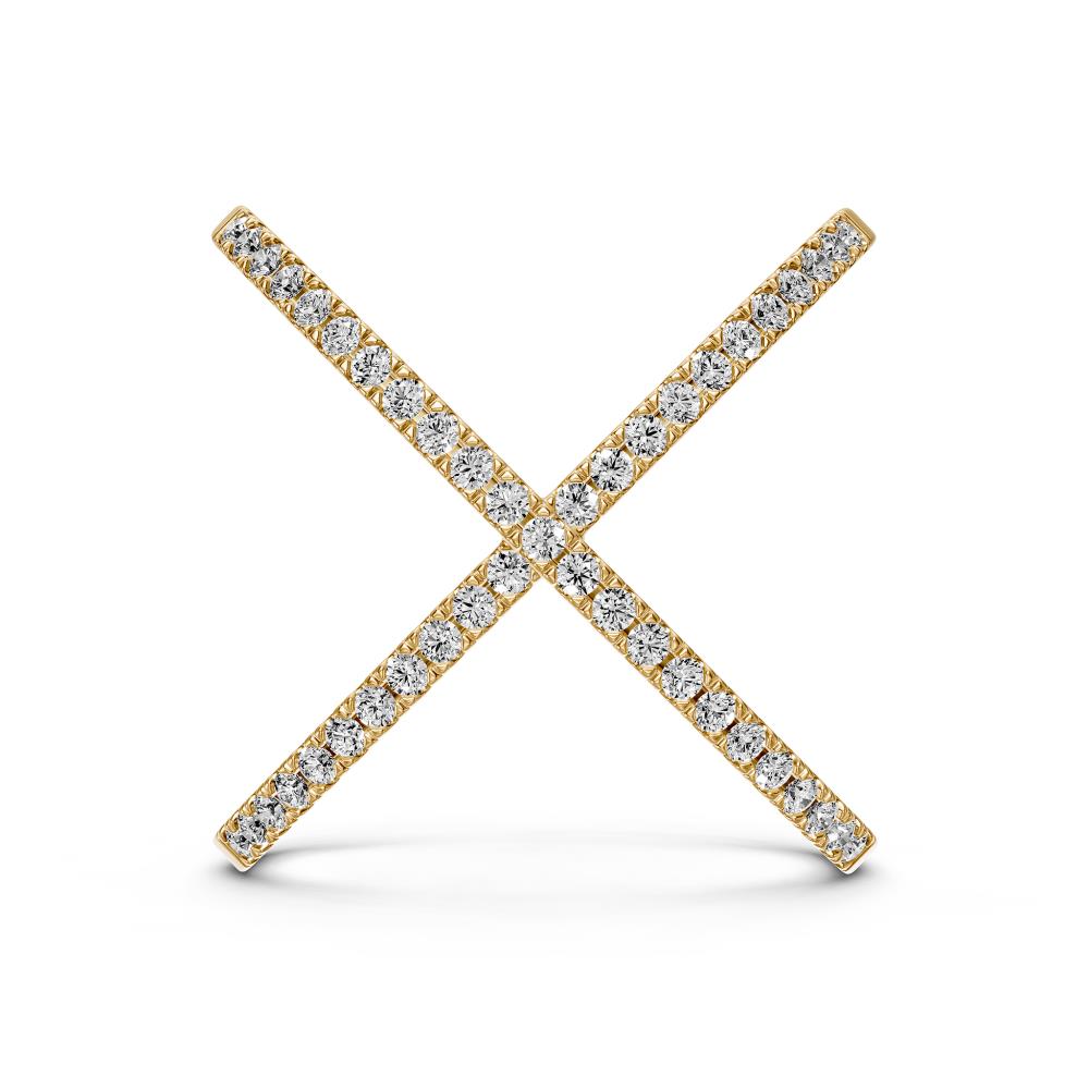 Diamond Ring "X" in Yellow Gold