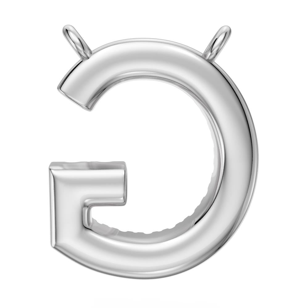 Diamond Letter G Necklace in White Gold