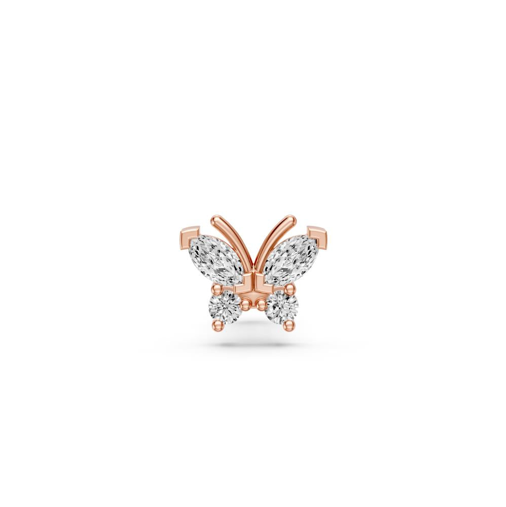 Diamond Piercing in Rose Gold "Butterfly"