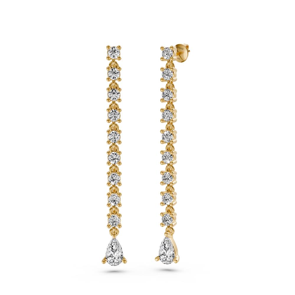 Diamond Drop Earrings in Yellow Gold