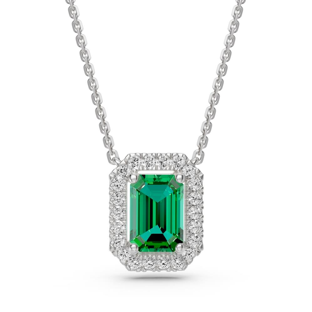 White Gold Necklace with Tsavorite Stone