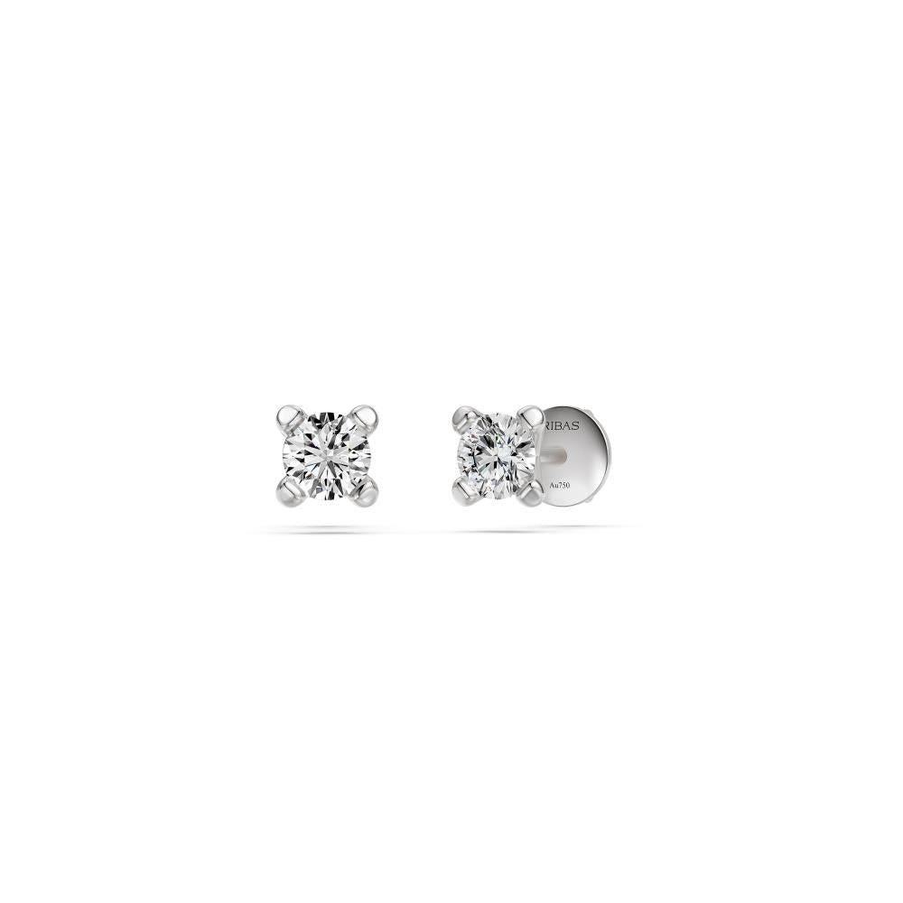 Diamond Stud Earrings in White Gold