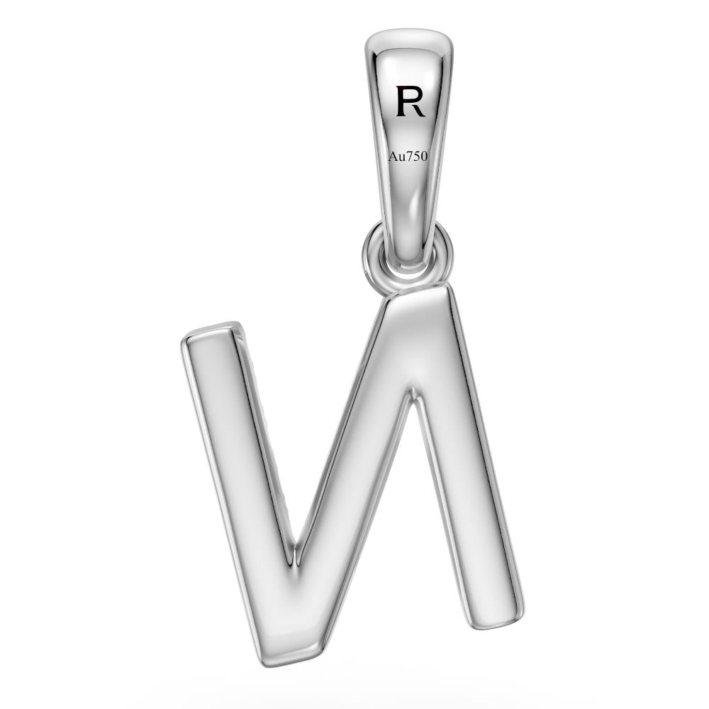 Mini Diamond Letter N Pendant in White Gold