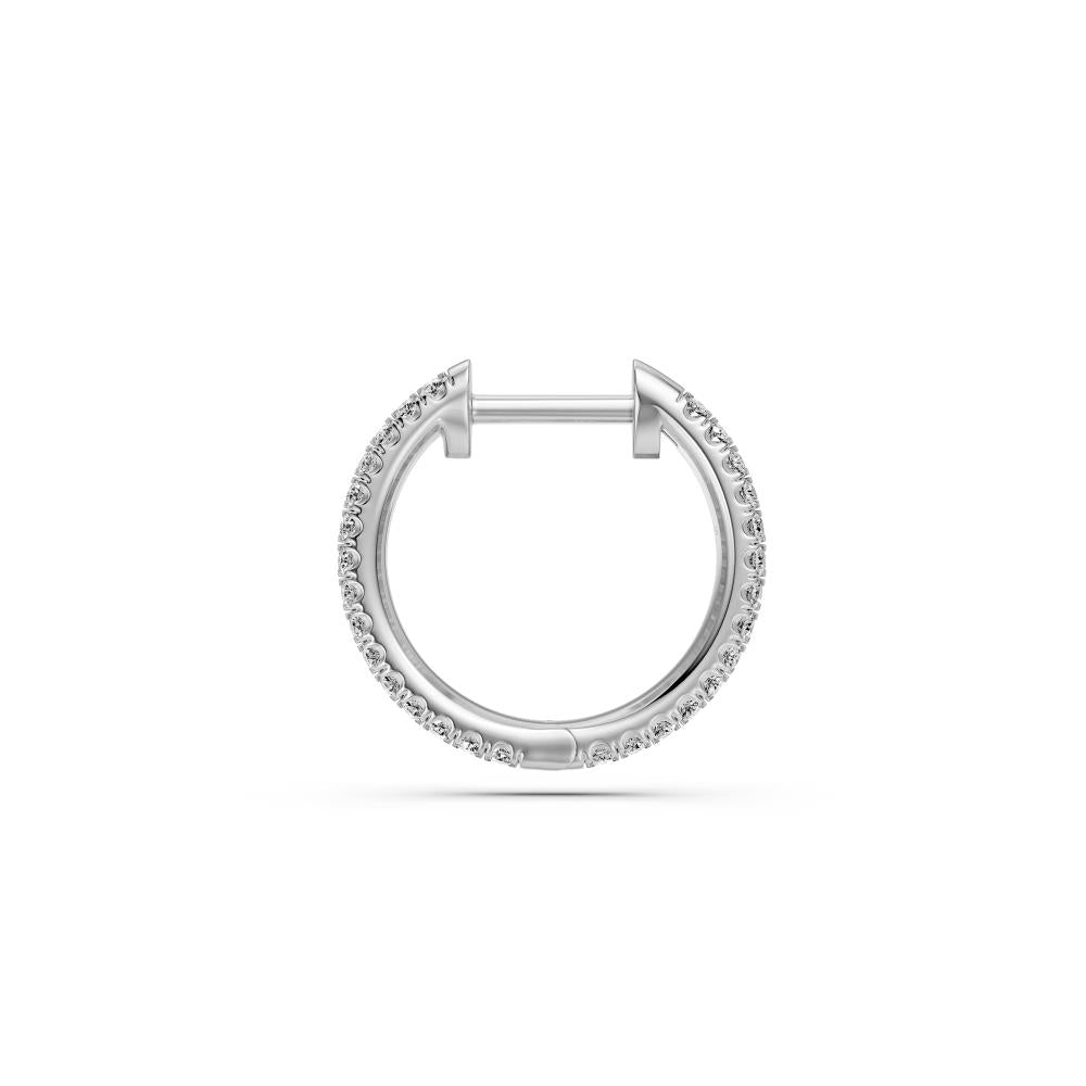 Diamond Hoop Earrings in White Gold