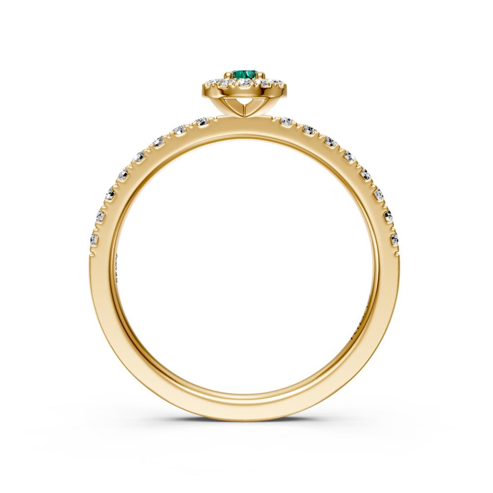 Diamond Ring with Sapphire in Yellow Gold