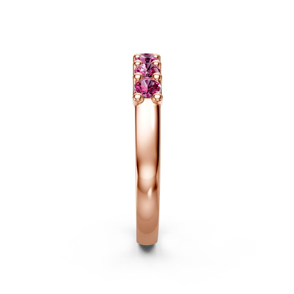 Pink Sapphire Band Ring in Rose Gold