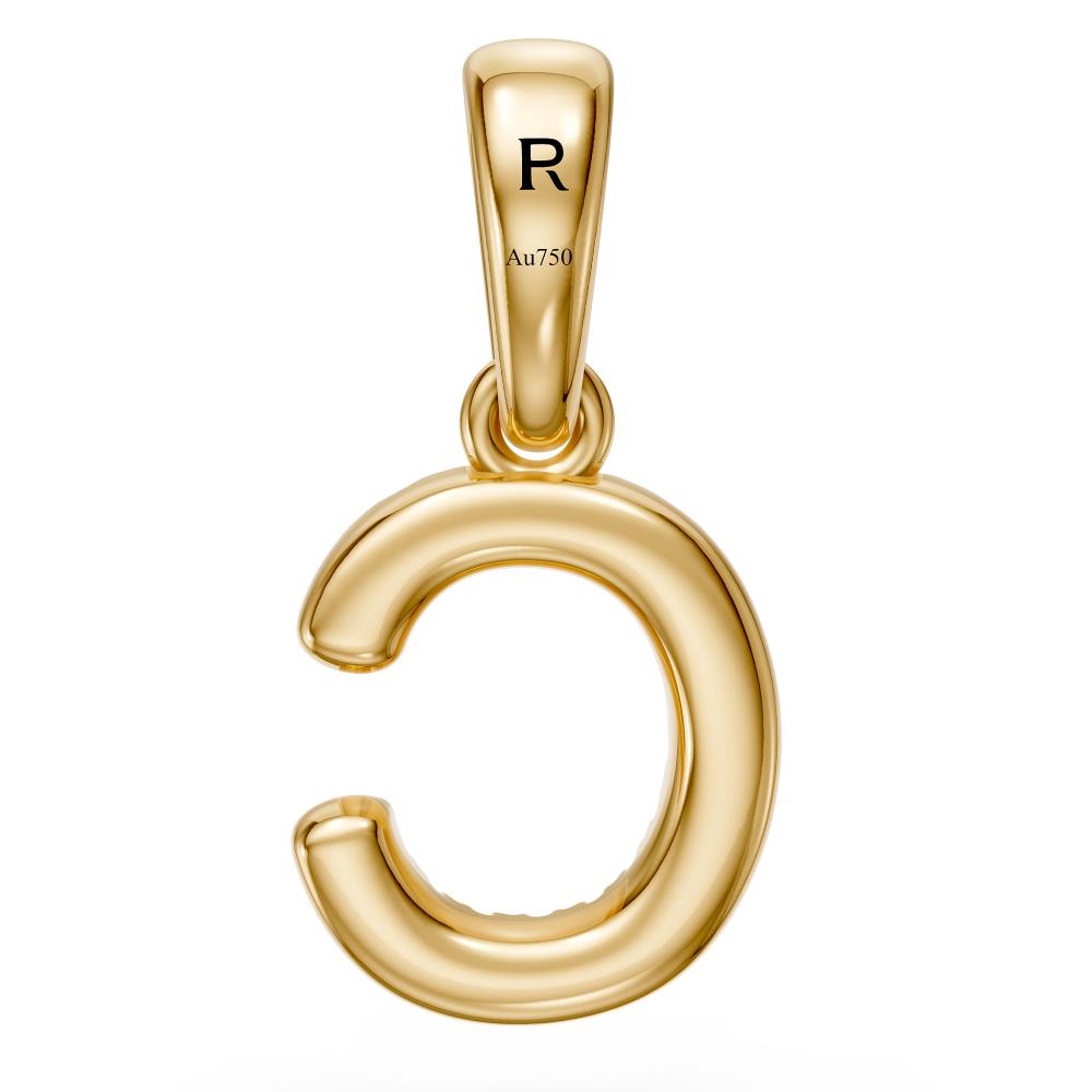 Mini Diamond Letter C Pendant in Yellow Gold