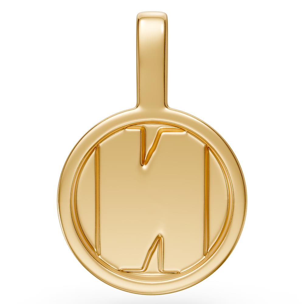 Diamond Letter N Pendant in Yellow Gold