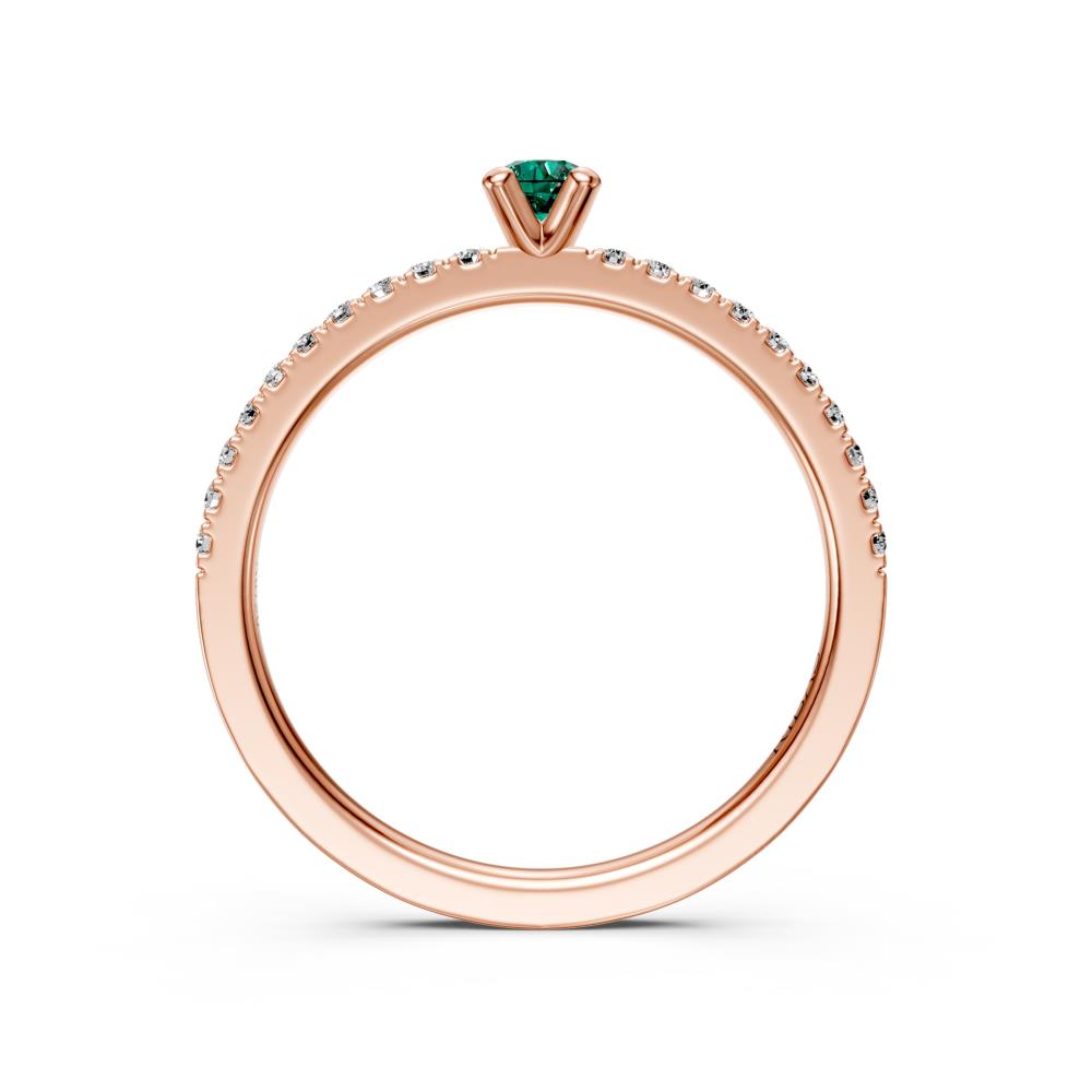 Diamond Ring with Sapphire in Rose Gold