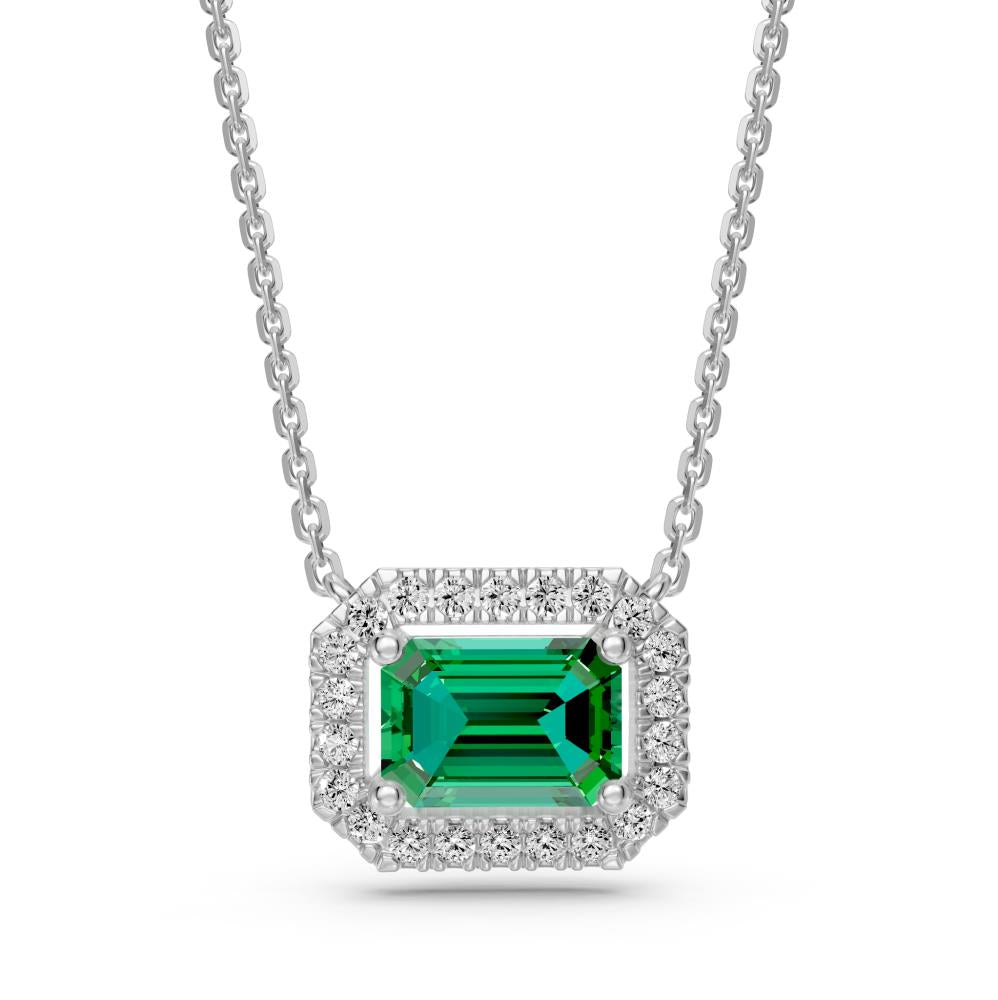 White Gold Necklace with Tsavorite Stone