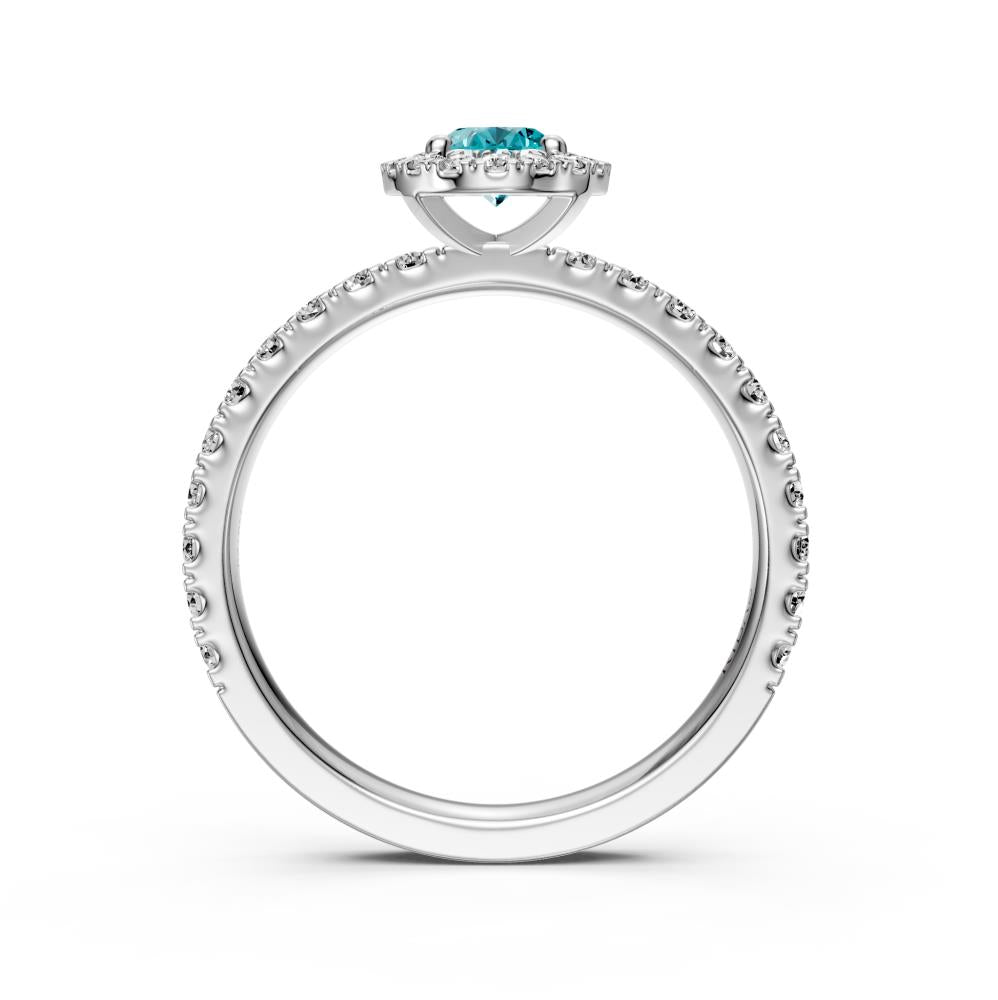 White Gold Ring with Tourmaline Stone