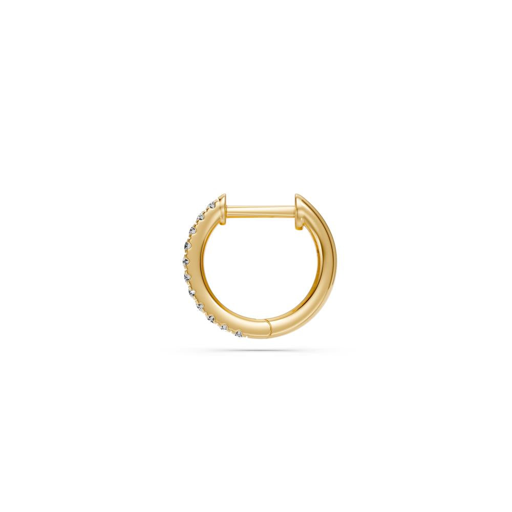 Diamond Hoop Earrings in Yellow Gold