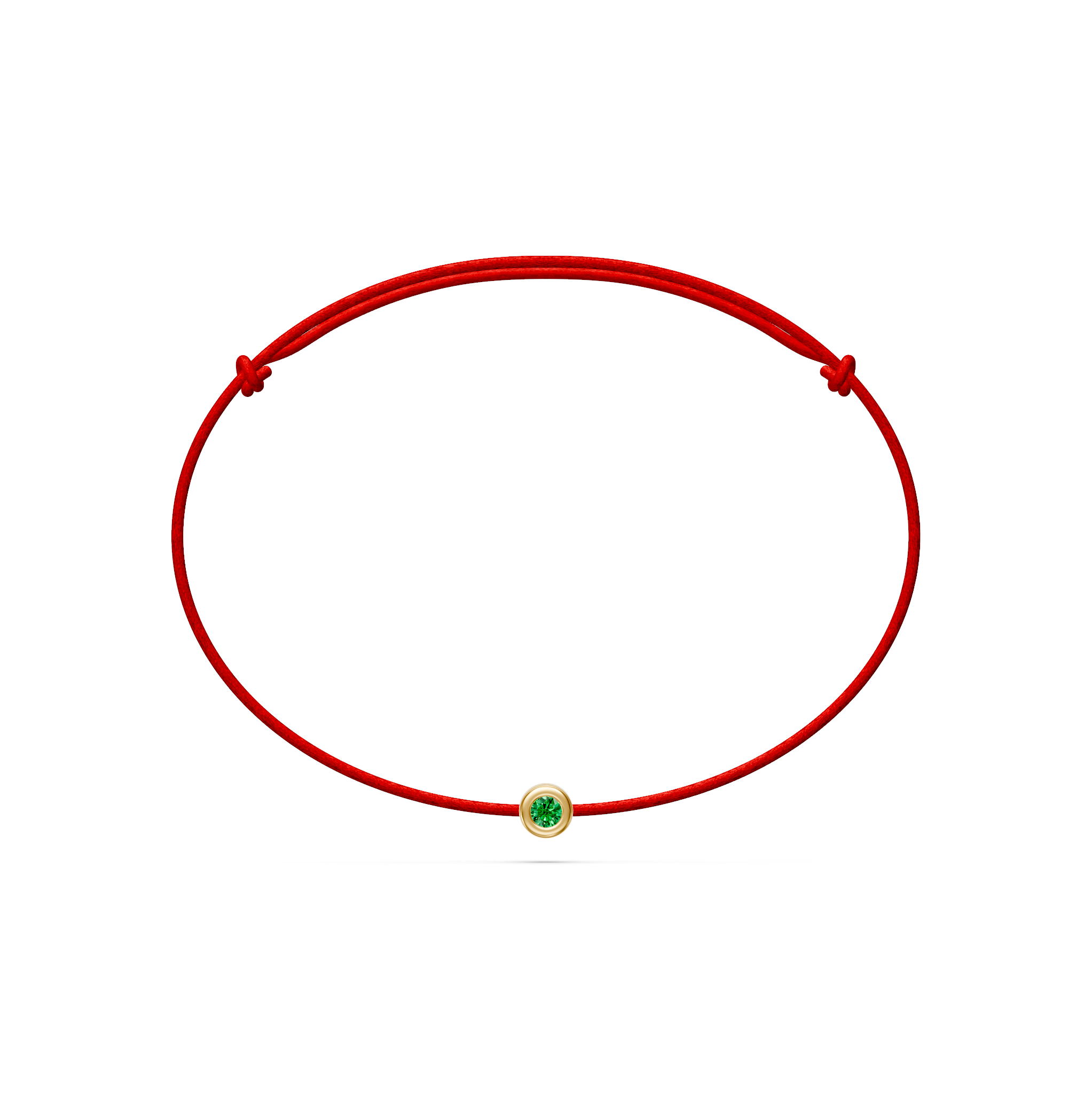 String Bracelet with Green Sapphire in White Gold