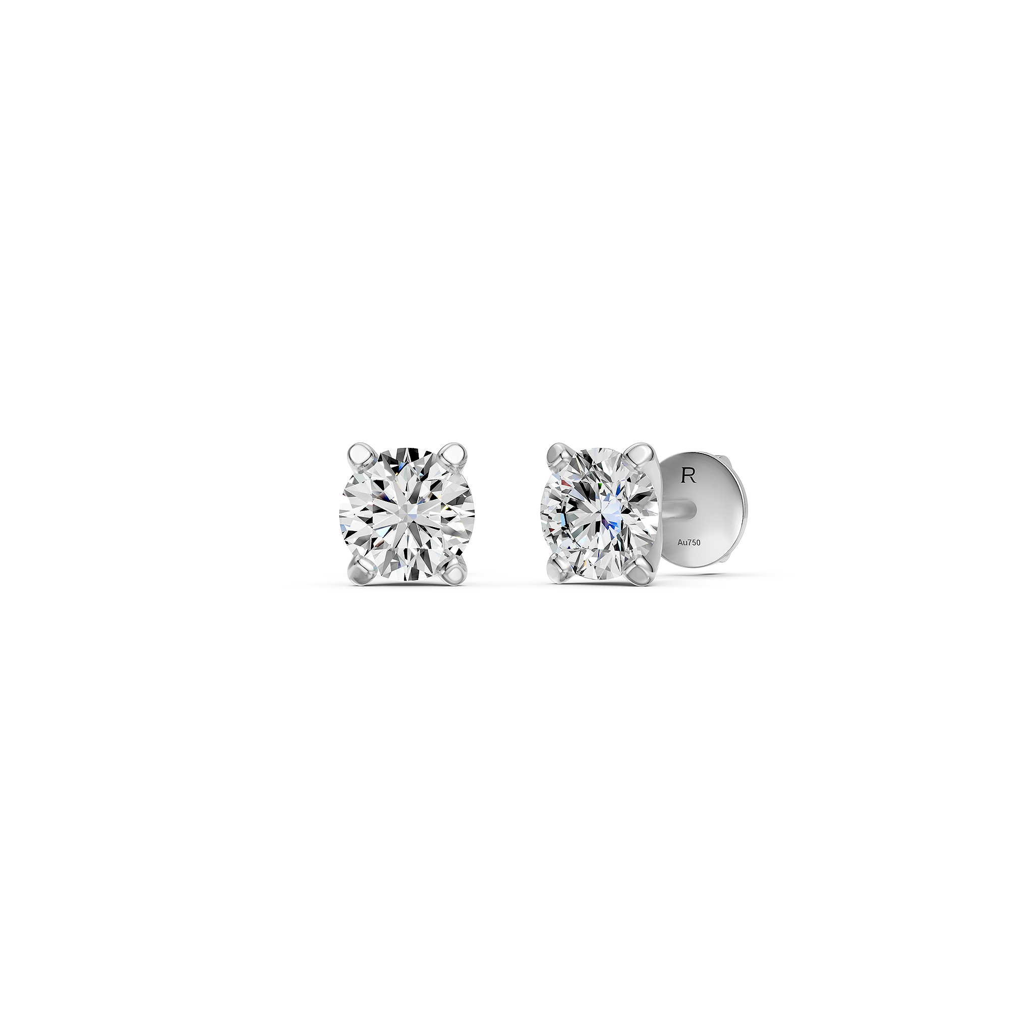Diamond Stud Earrings in White Gold