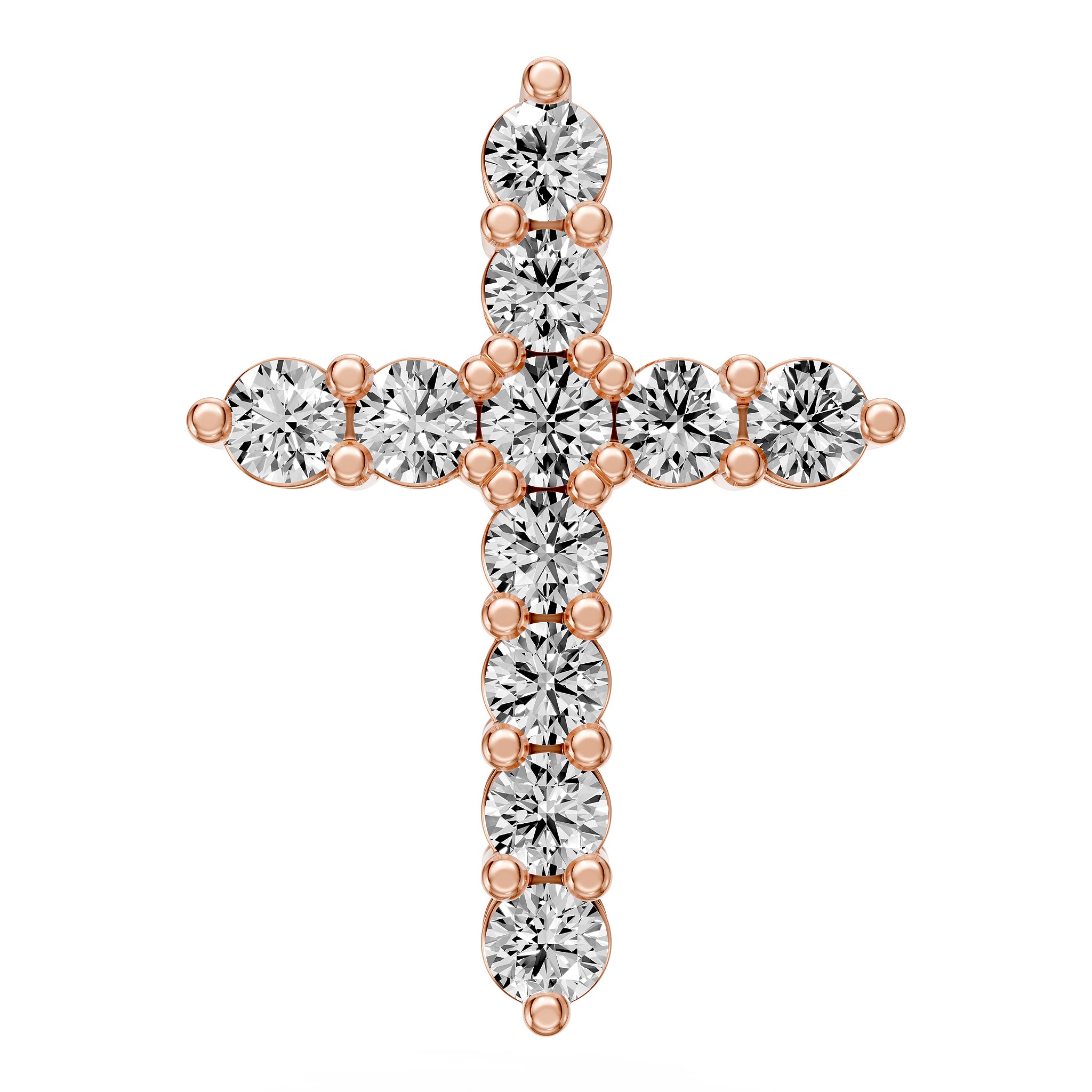 Diamond Cross Necklace in Rose Gold
