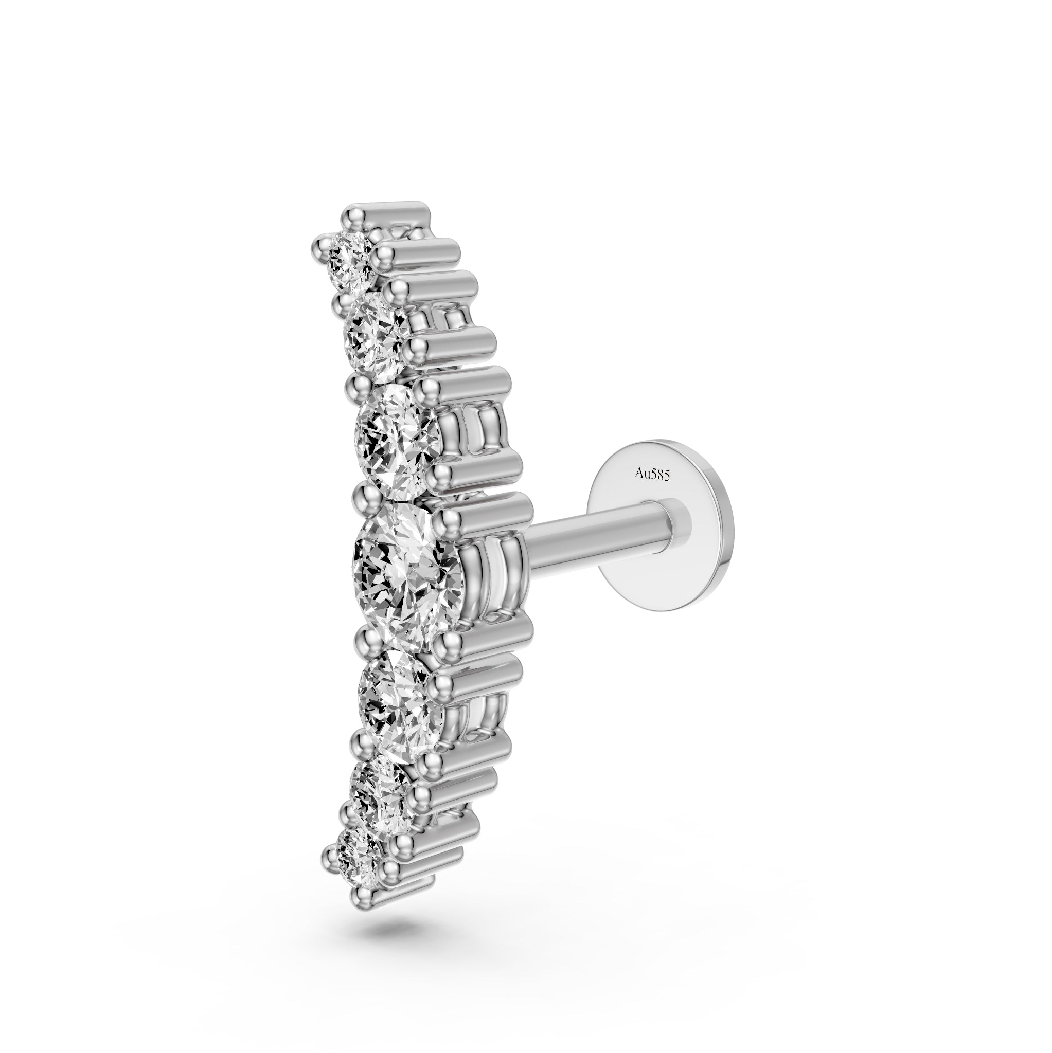 Balto aukso auskaras su deimantais