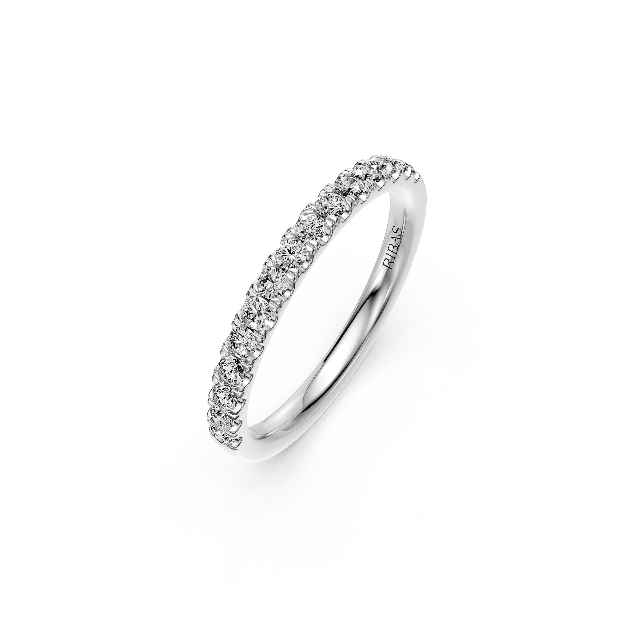 Diamond Band Ring in White Gold