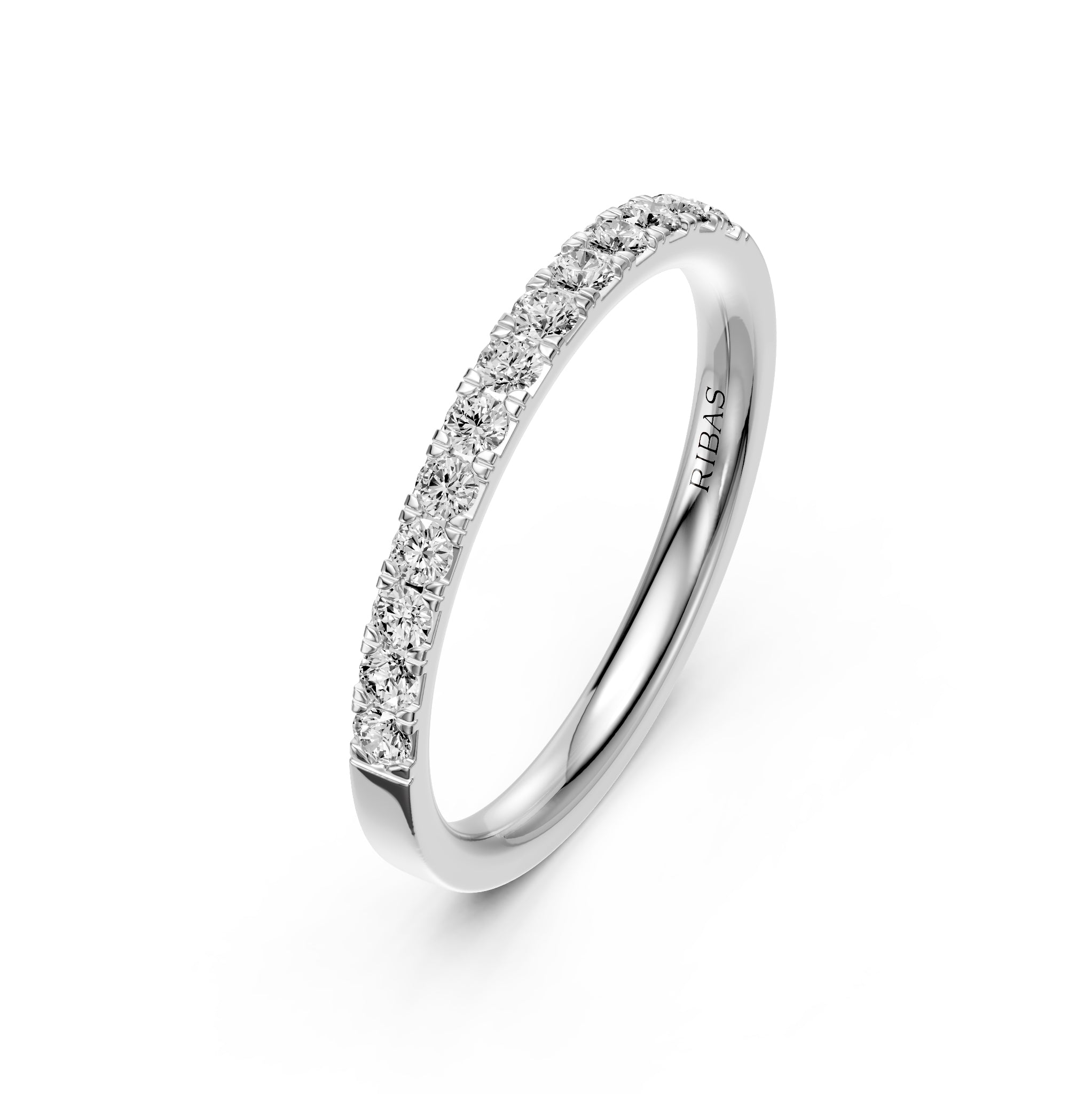 Diamond Band Ring in White Gold