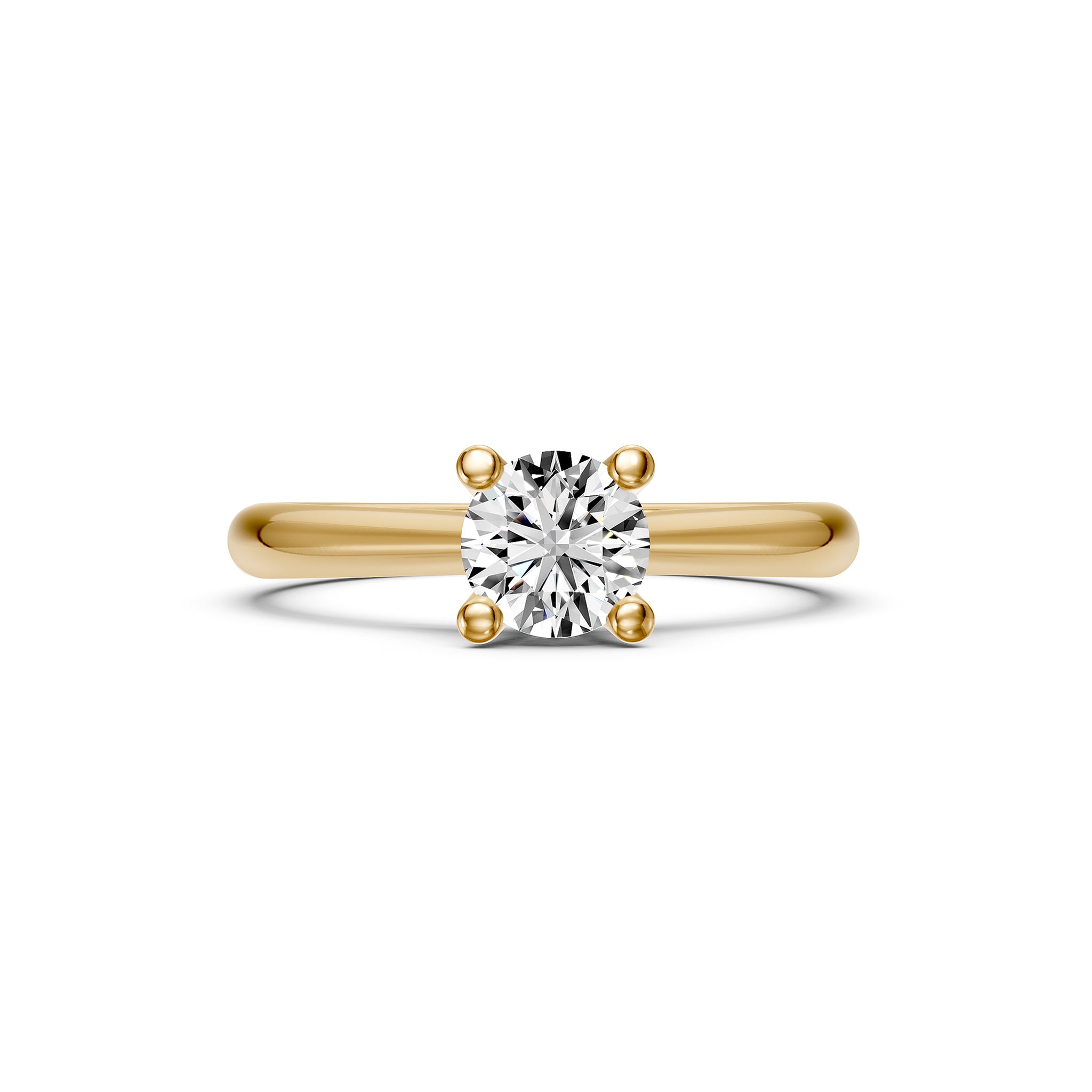 Geltono aukso žiedas su deimantais