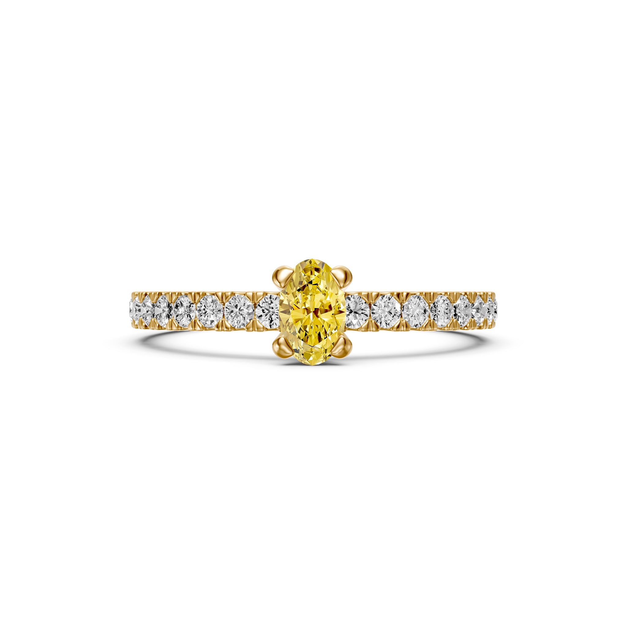 Sapphire Band Ring with Diamonds in Yellow Gold