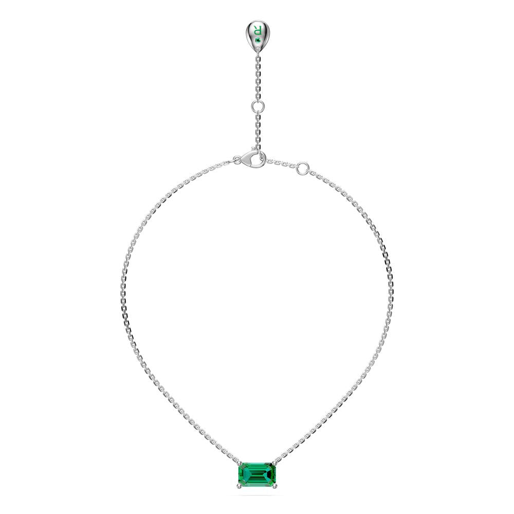 Tsavorite Stone White Gold Necklace