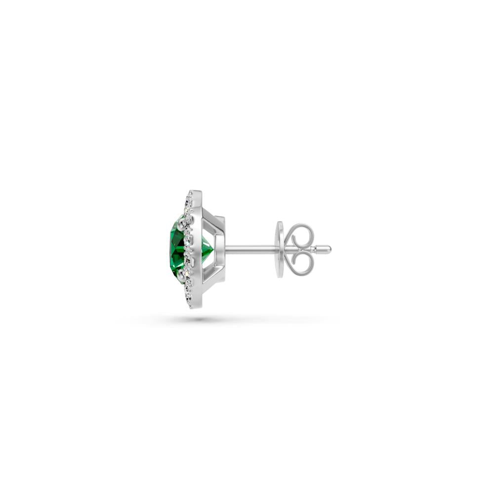 Diamond Earrings in White Gold with Tsavorites