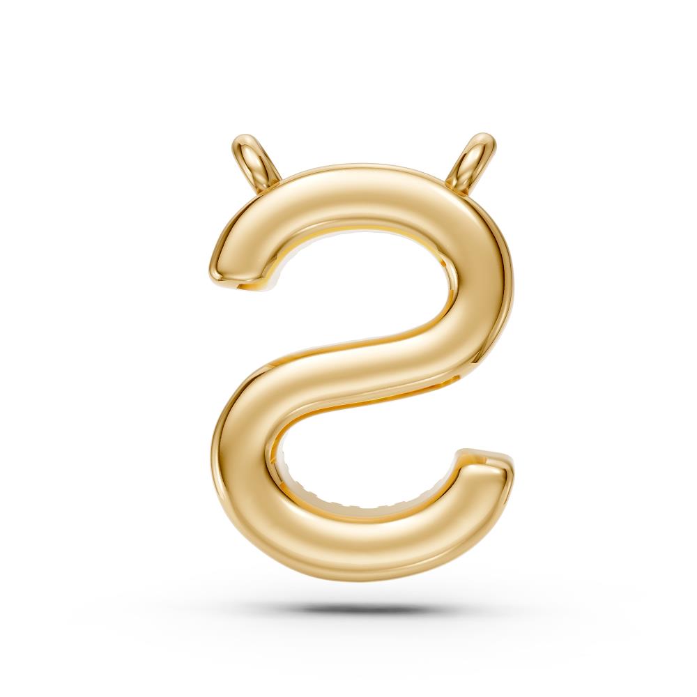 Diamond Letter S Necklace in Yellow Gold