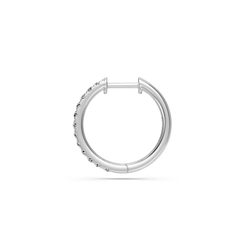 Diamond Hoop Earrings in White Gold