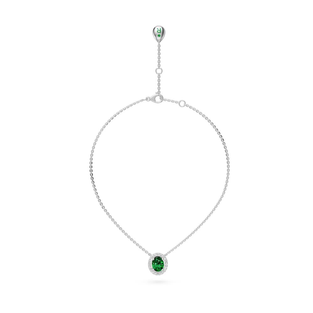 White Gold Necklace with Tsavorite Stone