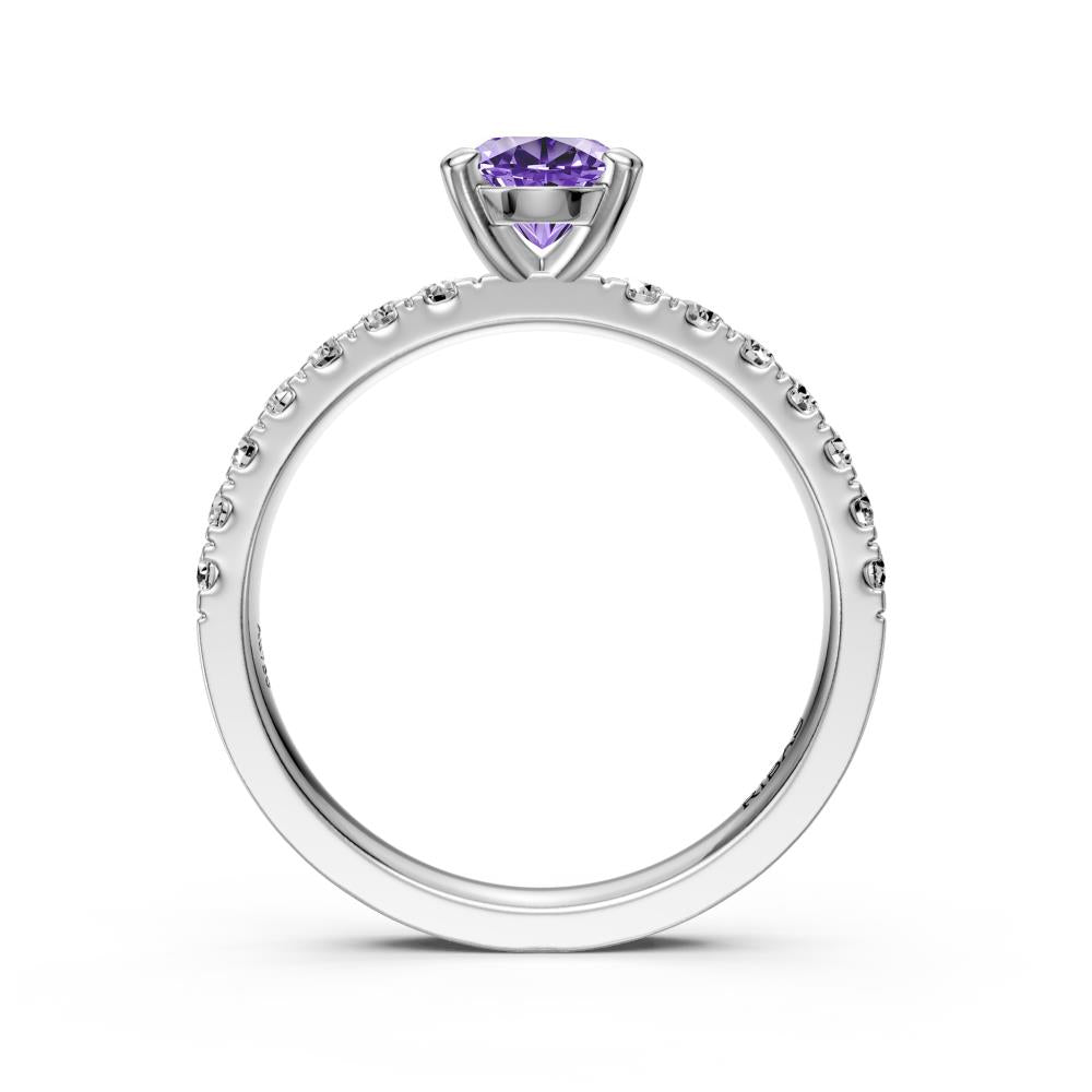 Diamond Ring with Tanzanite in White Gold