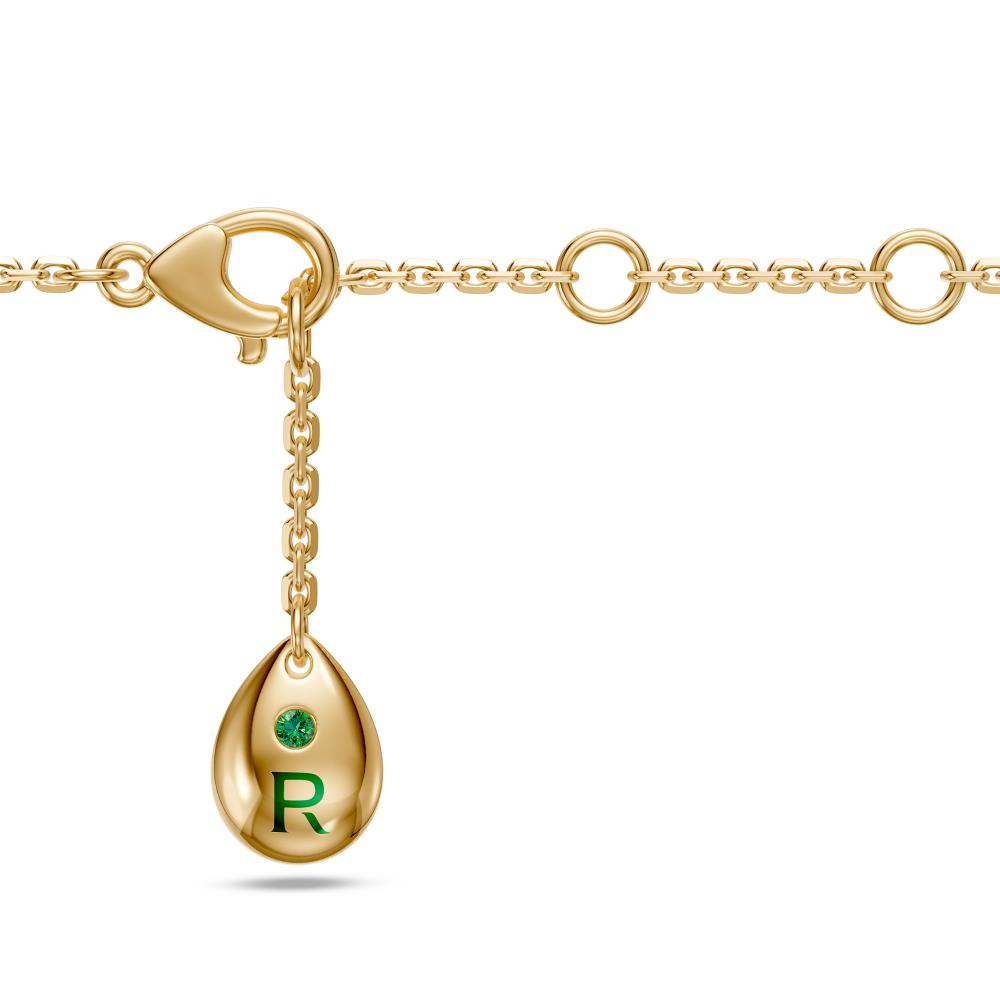 Yellow Gold Necklace with Tsavorite Stone
