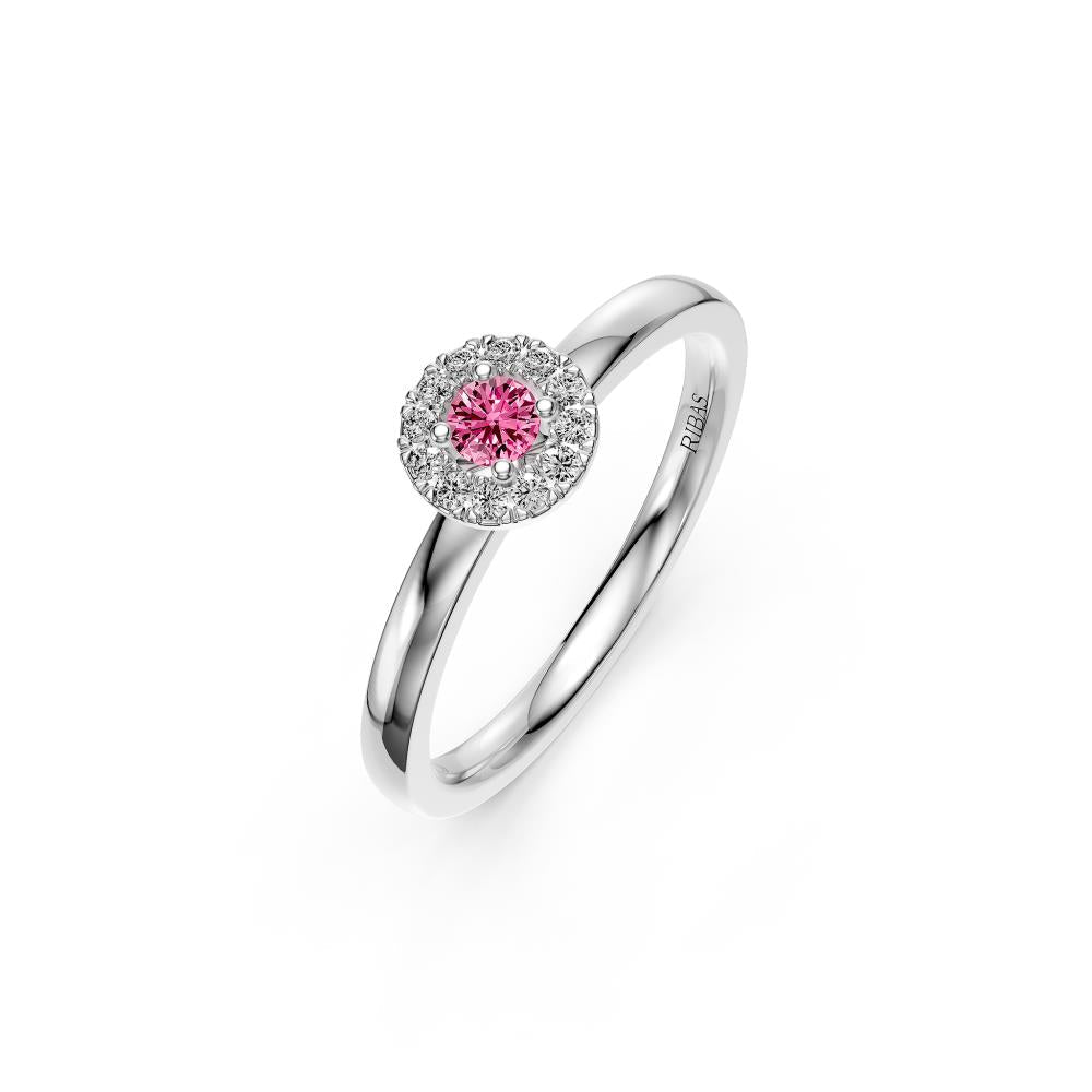 Pink Sapphire Diamond Band Ring