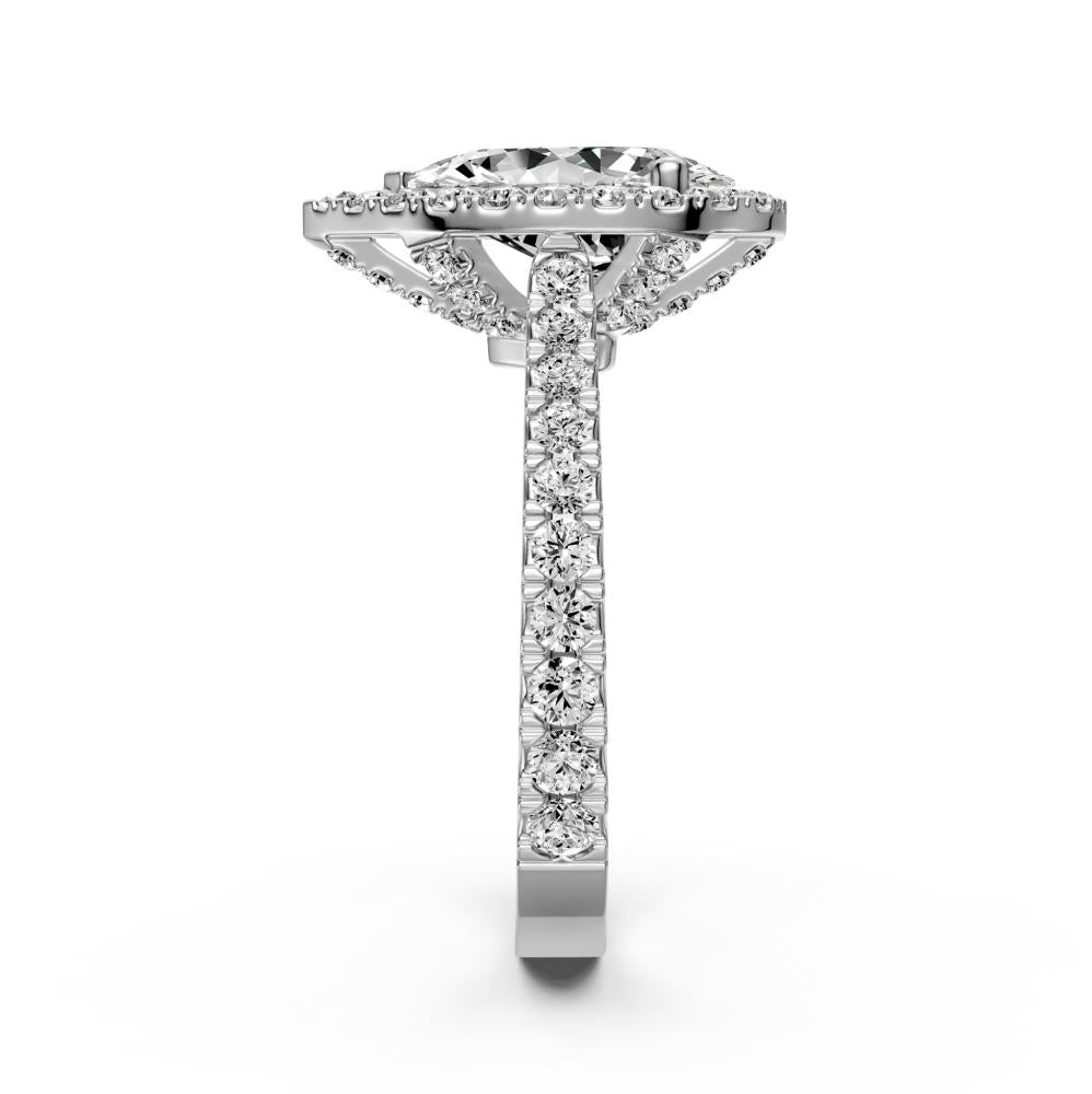 Balto aukso žiedas su deimantais AAR0879