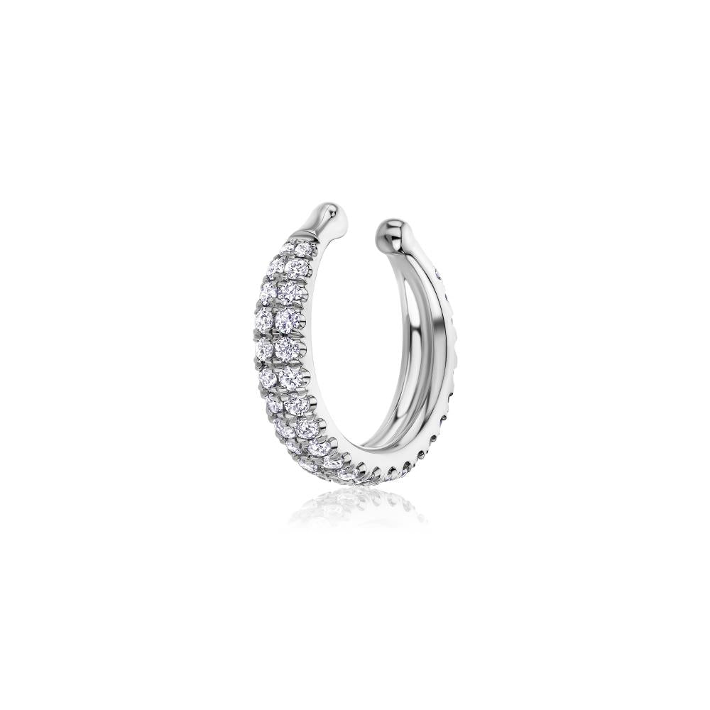Balto aukso auskaras su deimantais "Cuff" JFA5618
