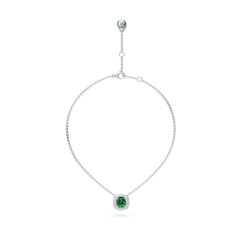 White Gold Necklace with Tsavorite Stone