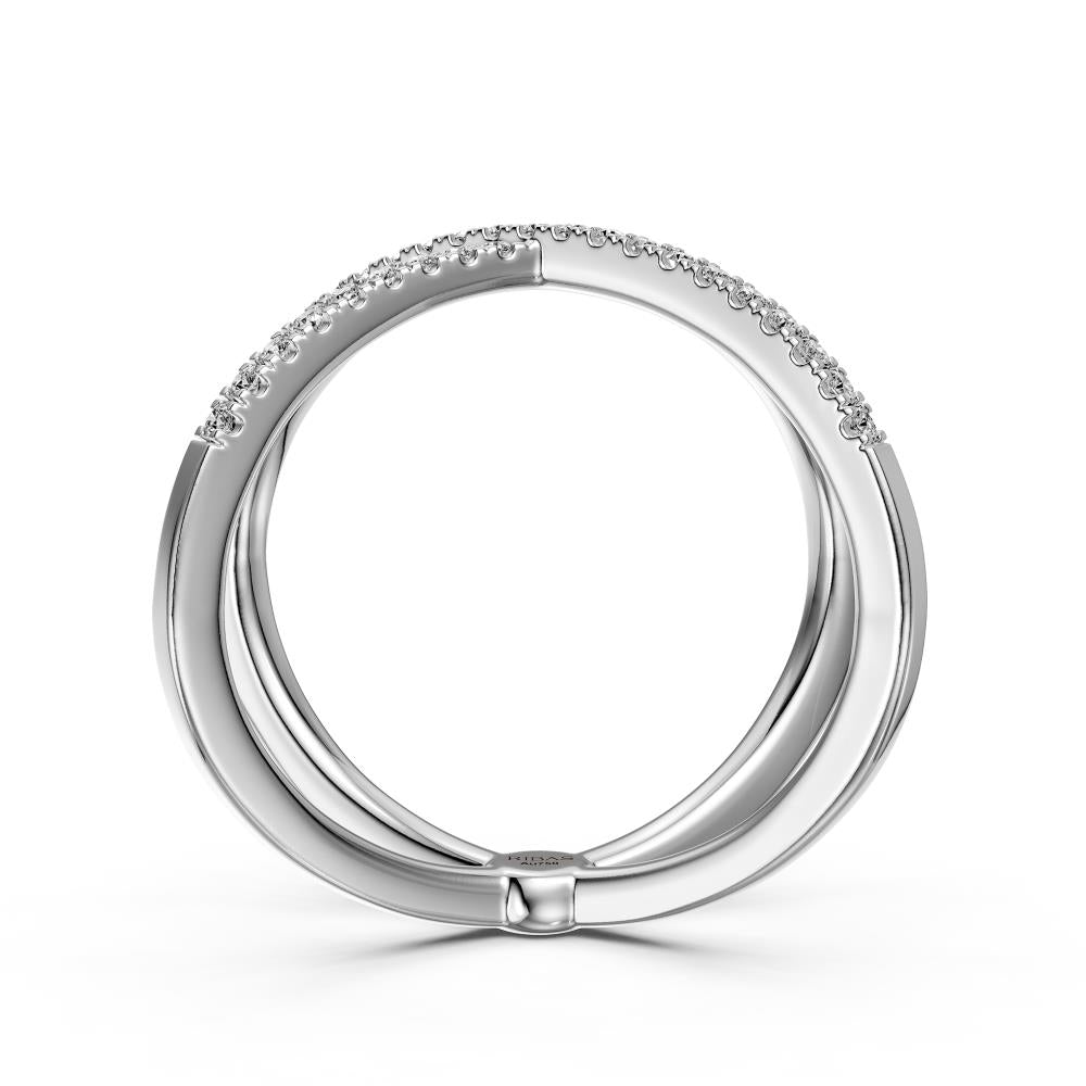 Diamond Ring "X" in White Gold