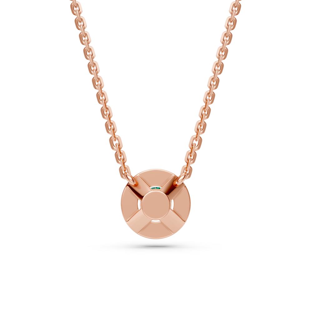 Rose Gold Necklace with Green Sapphire