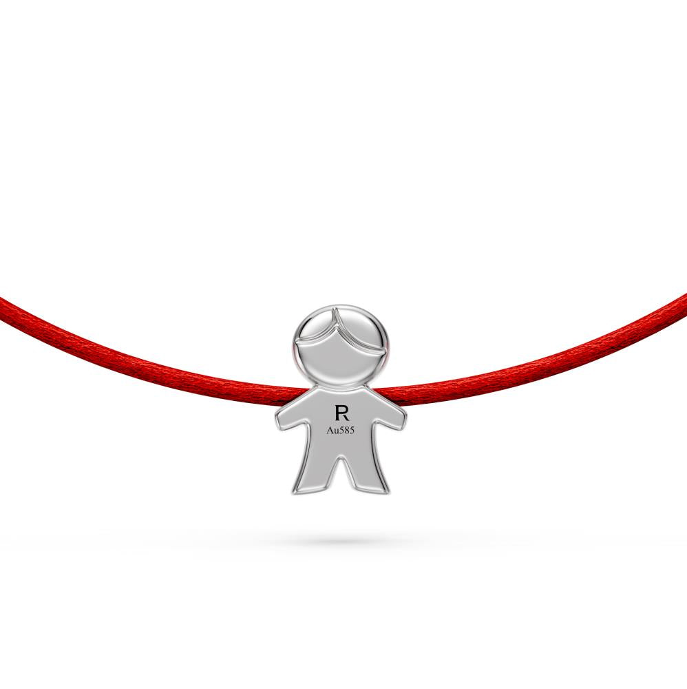 String Bracelet with Diamond in White Gold "Boy"