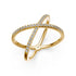Diamond Ring "X" in Yellow Gold