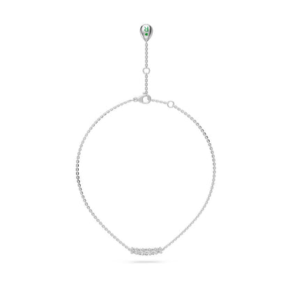 Diamond Necklace with Chain in White Gold