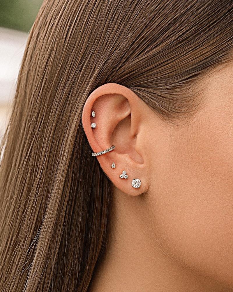 Diamond Piercing in White Gold