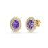 Diamond Earrings with Tanzanite in Yellow Gold