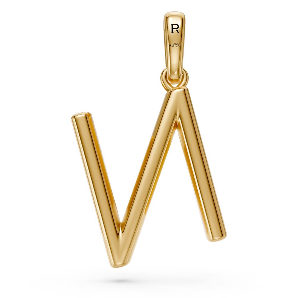 Diamond Letter N Pendant in Yellow Gold