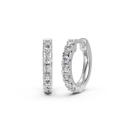 Diamond Hoop Earrings in White Gold